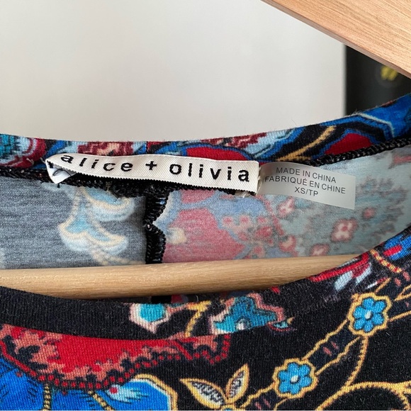 Alice + Olivia Delaina Colorful Floral Long Sleeve Crop Top XS - Picture 11 of 15